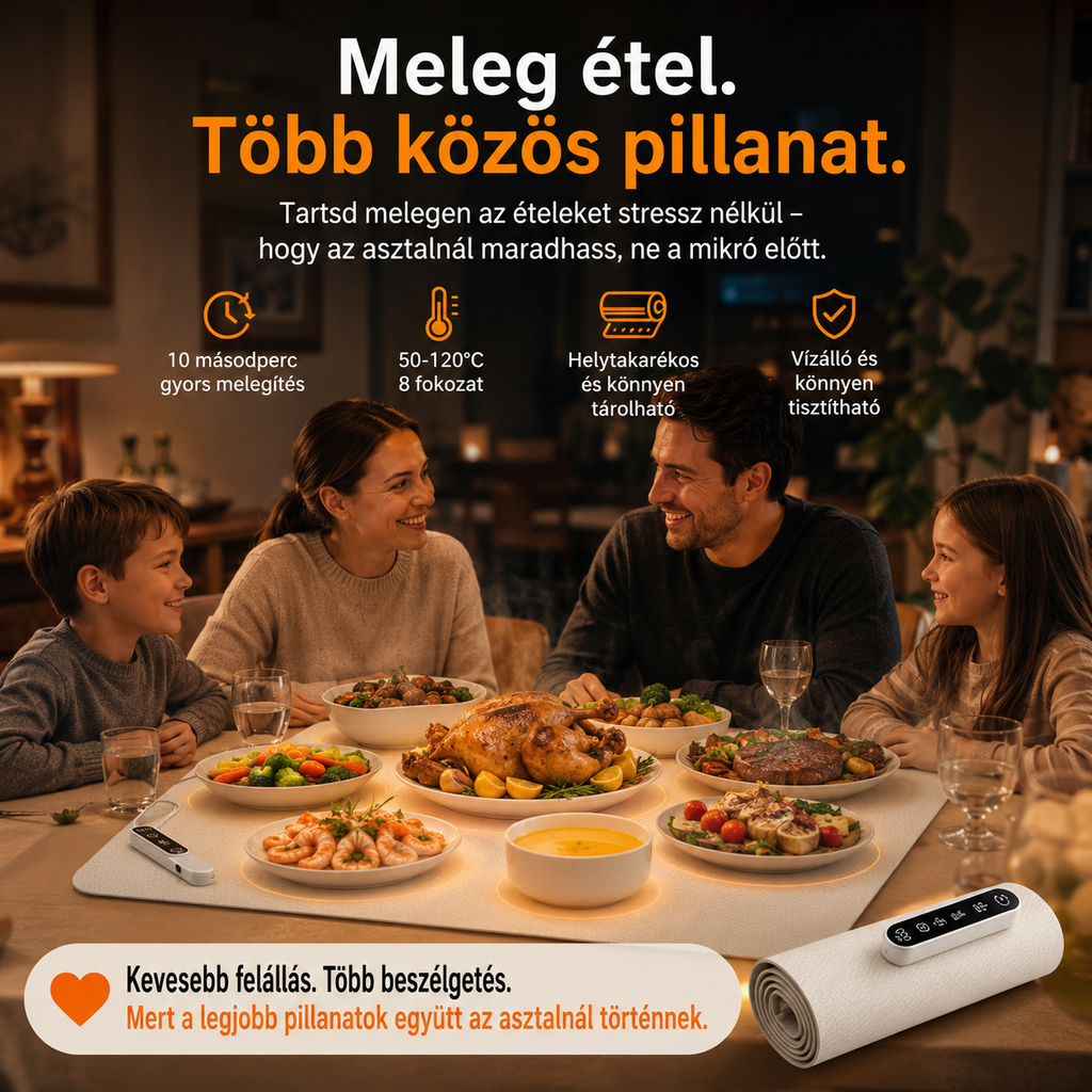 HeatFlow melegítő alátét – Nincs Több Kihűlt Étel!